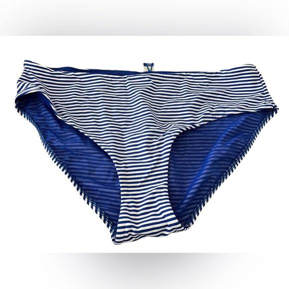 NWT Sea Level Swim Women’s Varsity Mid Bikini Pants in Blue/White Stripes US 12 - Picture 3 of 7